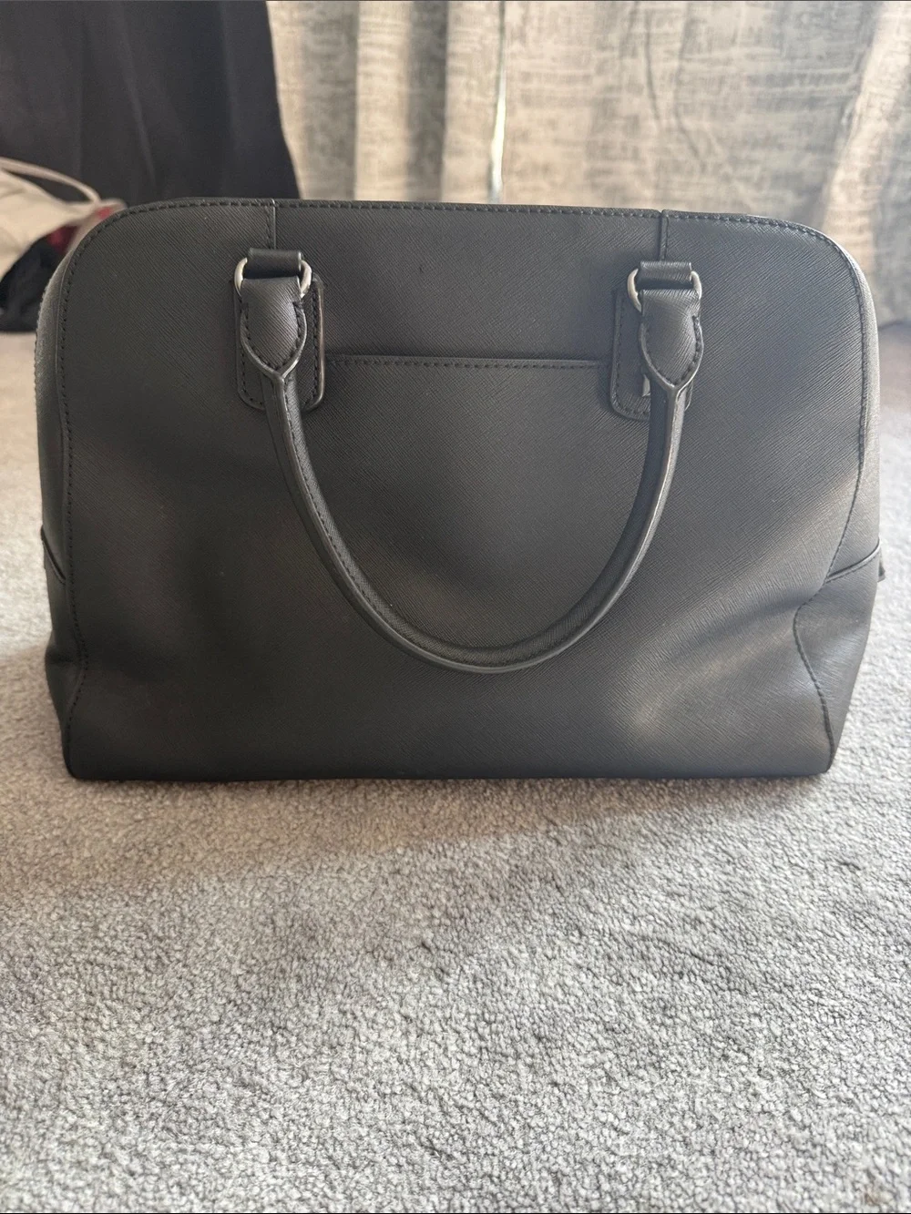 Michael Kors Black Studded Leather Satchel with Silver Hardware